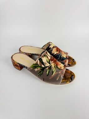 Nine West Women’s Floral Velvet Mule Slides